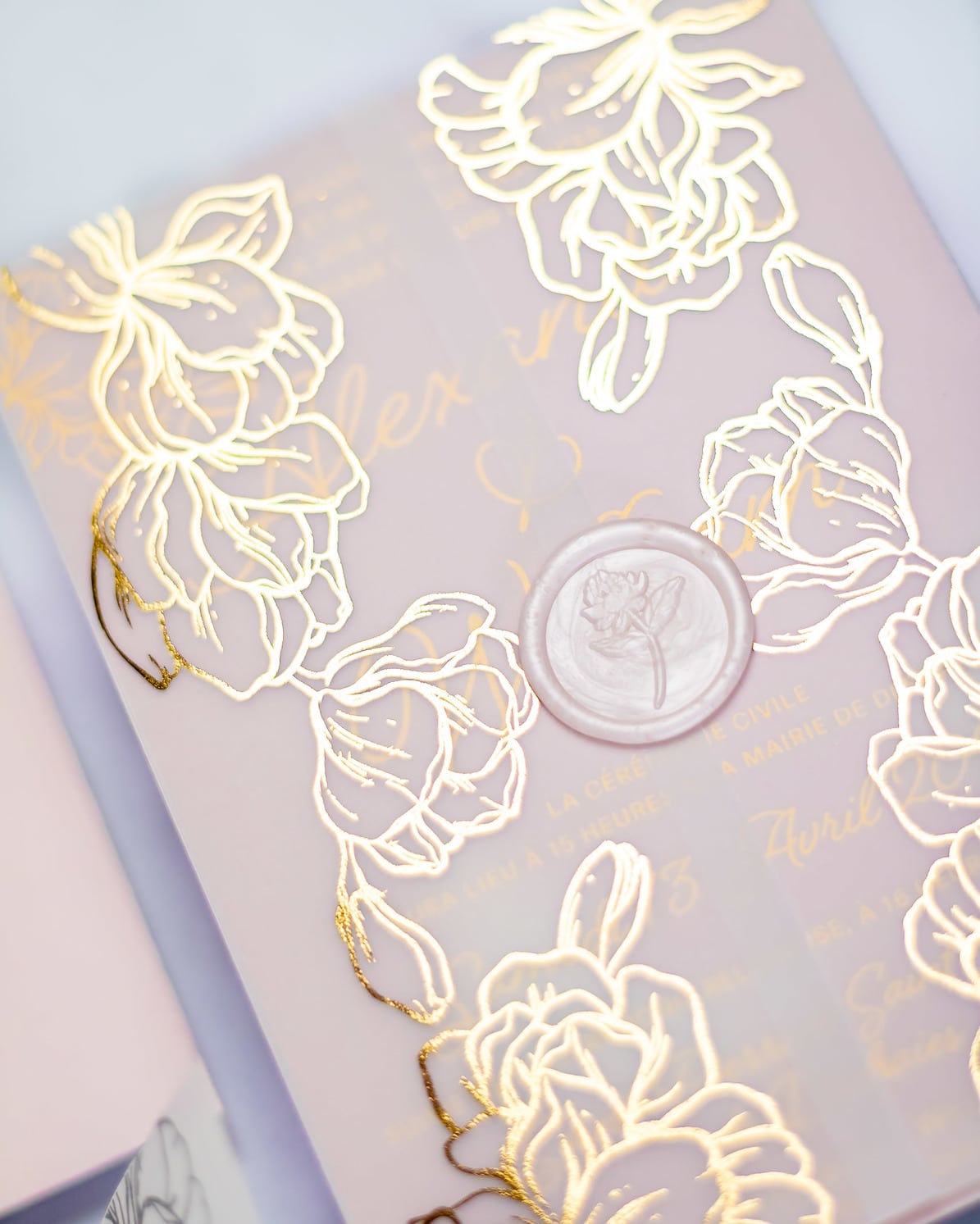 "Jonquille" - Faire-part de mariage chic, élégant et romantique avec dorure or - Wedding stationery - Création Luxe Carterie Studio