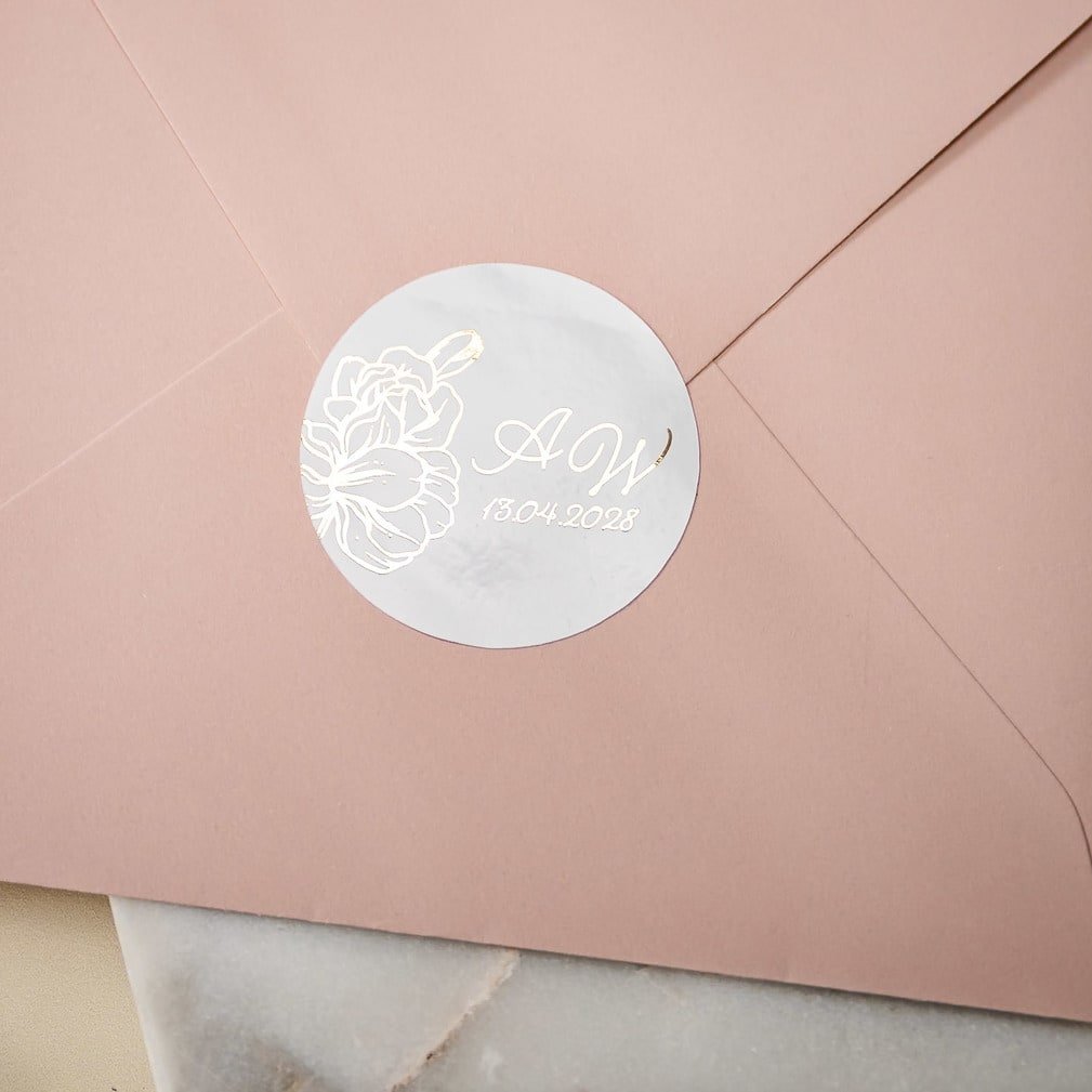 "Jonquille - Sticker" - Faire-part de mariage chic, élégant et romantique avec dorure or - Wedding stationery - Création Luxe Carterie Studio