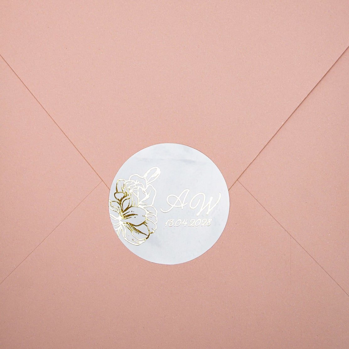 "Jonquille - Sticker" - Faire-part de mariage chic, élégant et romantique avec dorure or - Wedding stationery - Création Luxe Carterie Studio
