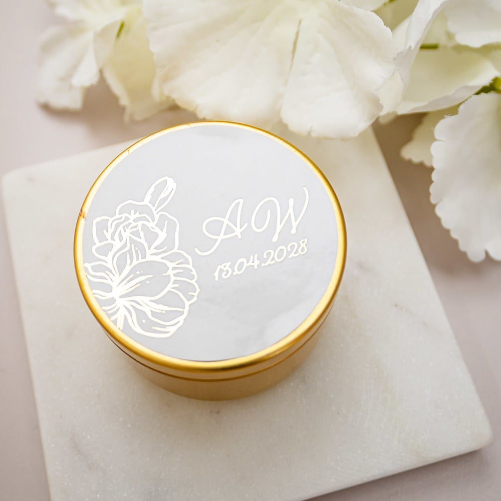 "Jonquille - Sticker" - Faire-part de mariage chic, élégant et romantique avec dorure or - Wedding stationery - Création Luxe Carterie Studio