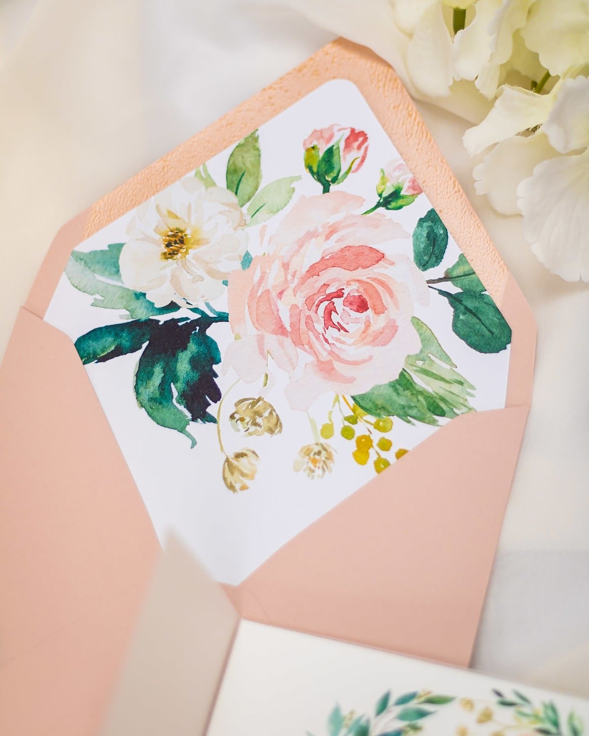 "Juliette" - Faire-part de mariage fleuris élégant et romantique avec dorure or et wax seal – Wedding stationery - Création Luxe Carterie Studio