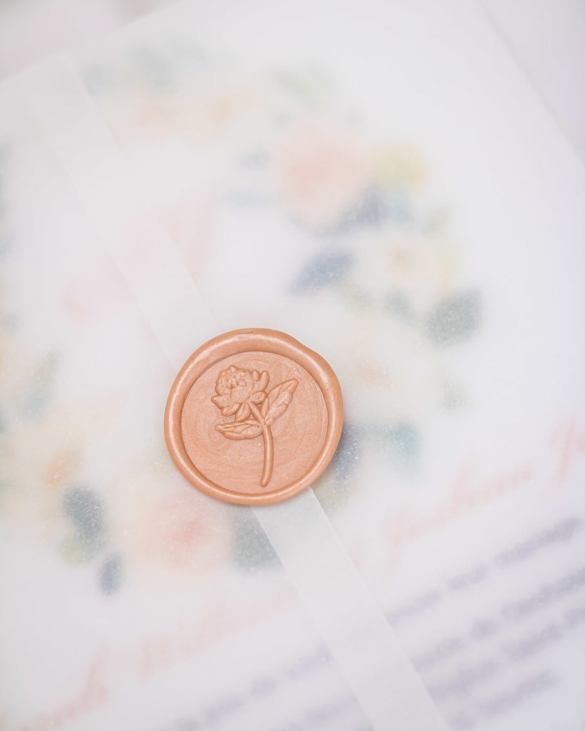 "Juliette" - Faire-part de mariage fleuris élégant et romantique avec dorure or et wax seal – Wedding stationery - Création Luxe Carterie Studio