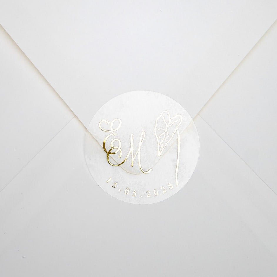 "Kaya - Sticker" - Faire-part de mariage chic, élégant et romantique avec dorure or - Wedding stationery - Création Luxe Carterie Studio