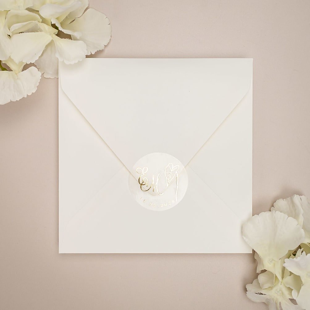 "Kaya - Sticker" - Faire-part de mariage chic, élégant et romantique avec dorure or - Wedding stationery - Création Luxe Carterie Studio