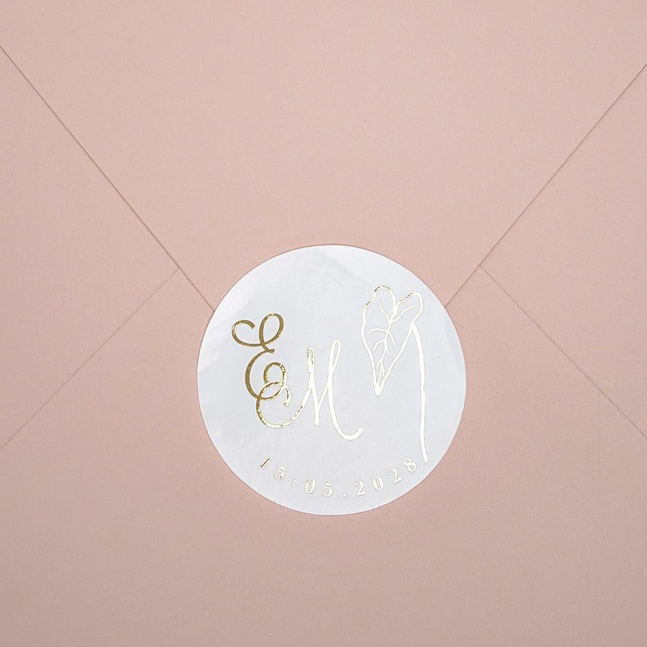 "Kaya - Sticker" - Faire-part de mariage chic, élégant et romantique avec dorure or - Wedding stationery - Création Luxe Carterie Studio