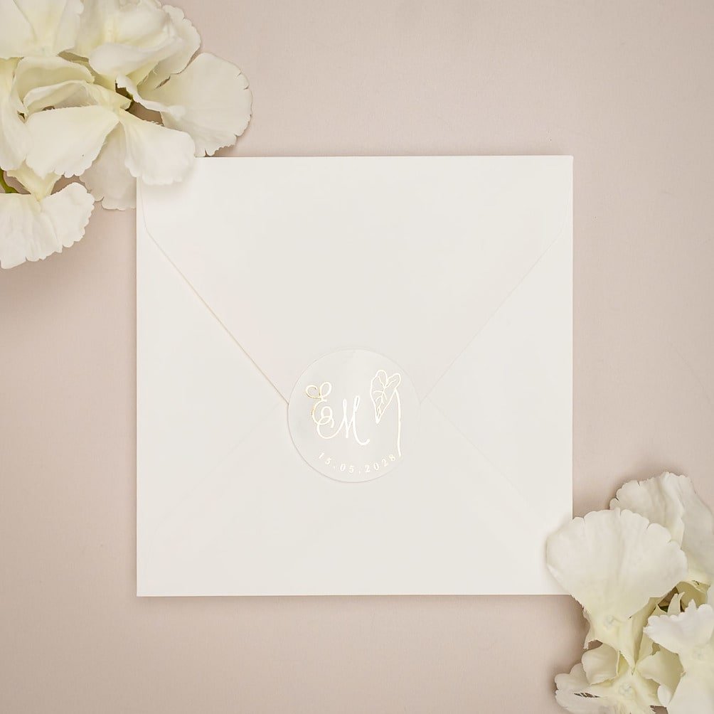 "Kaya - Sticker" - Faire-part de mariage chic, élégant et romantique avec dorure or - Wedding stationery - Création Luxe Carterie Studio