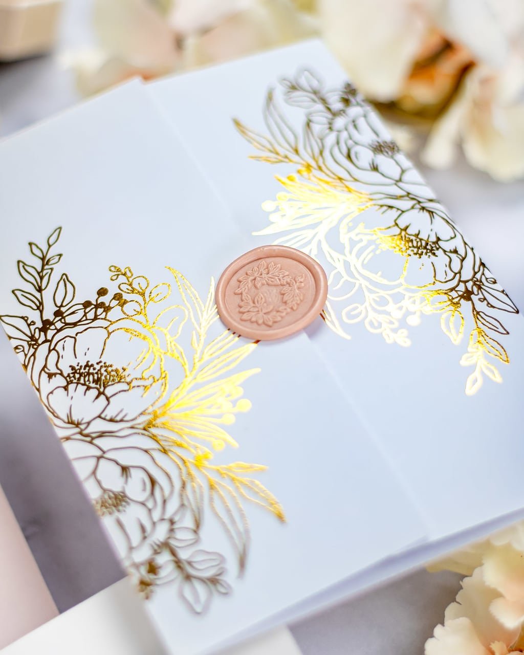 "Kénia" - Faire-part de mariage chic, élégant et romantique avec dorure or - Wedding stationery - Création Luxe Carterie Studio