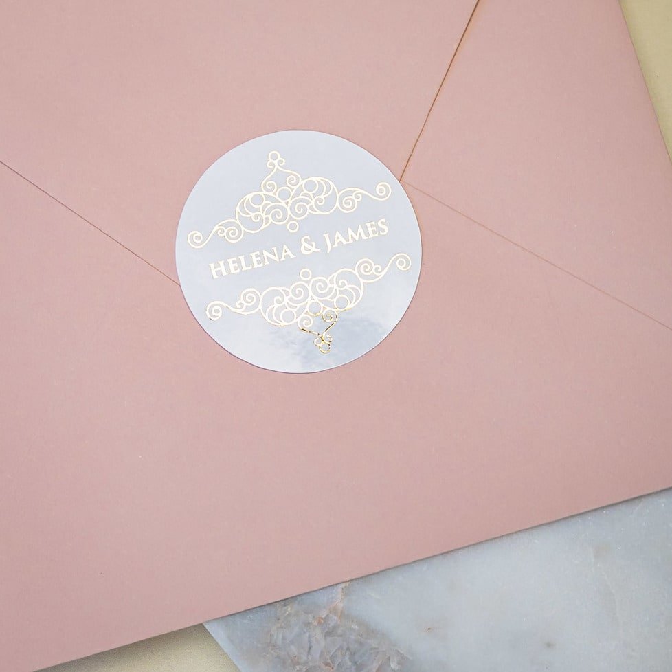 "Kiara - Sticker" - Faire-part de mariage chic, élégant et romantique avec dorure or - Wedding stationery - Création Luxe Carterie Studio