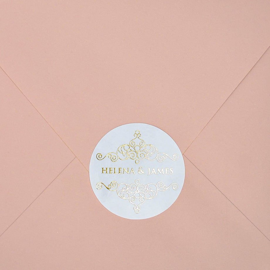 "Kiara - Sticker" - Faire-part de mariage chic, élégant et romantique avec dorure or - Wedding stationery - Création Luxe Carterie Studio