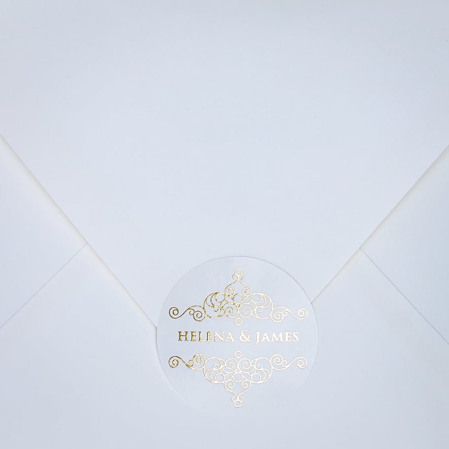 "Kiara - Sticker" - Faire-part de mariage chic, élégant et romantique avec dorure or - Wedding stationery - Création Luxe Carterie Studio