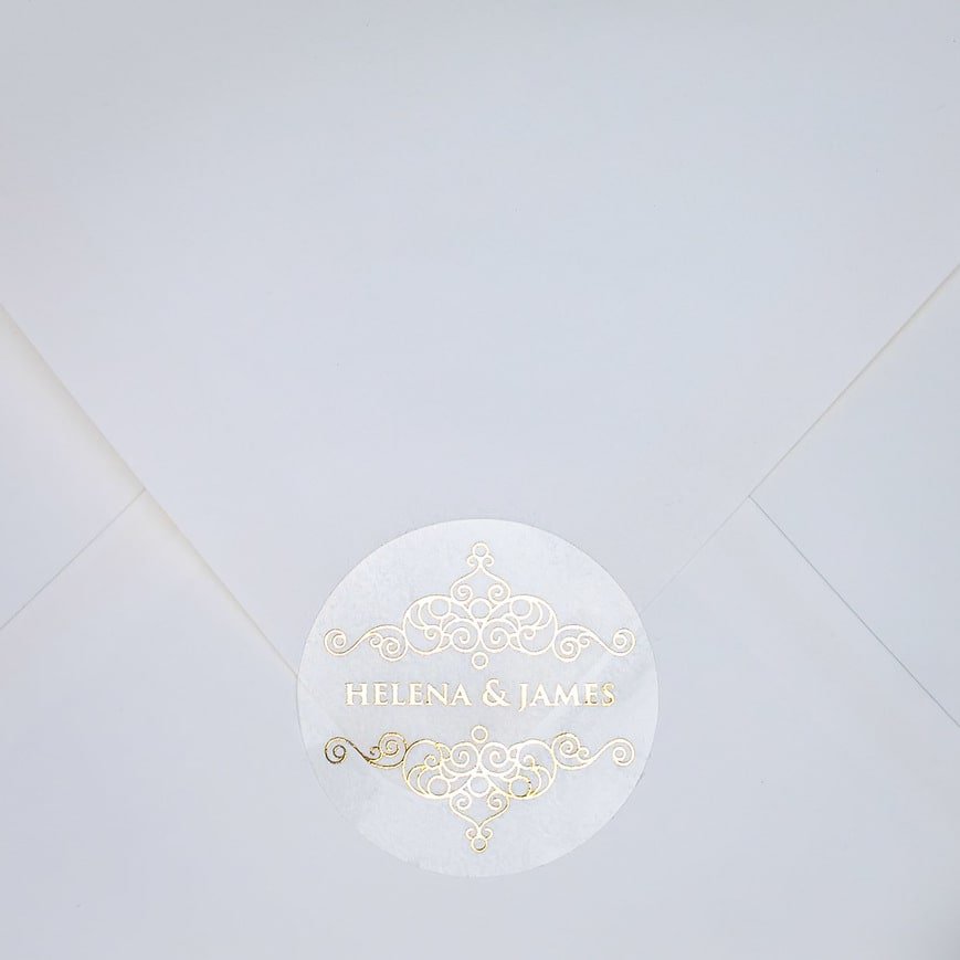 "Kiara - Sticker" - Faire-part de mariage chic, élégant et romantique avec dorure or - Wedding stationery - Création Luxe Carterie Studio