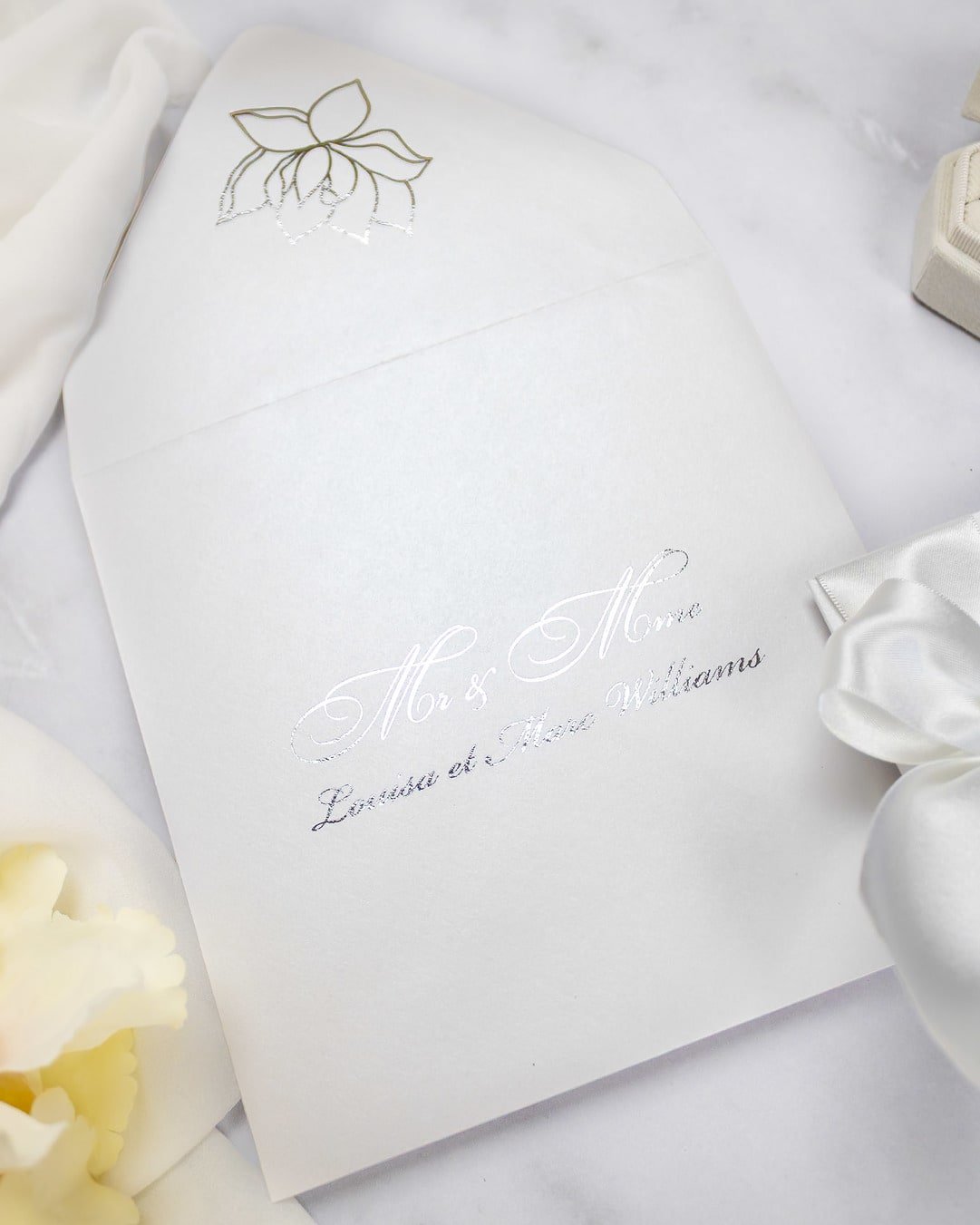 "Lacy" - Faire-part de mariage chic, élégant et romantique avec dorure or - Wedding stationery - Création Luxe Carterie Studio