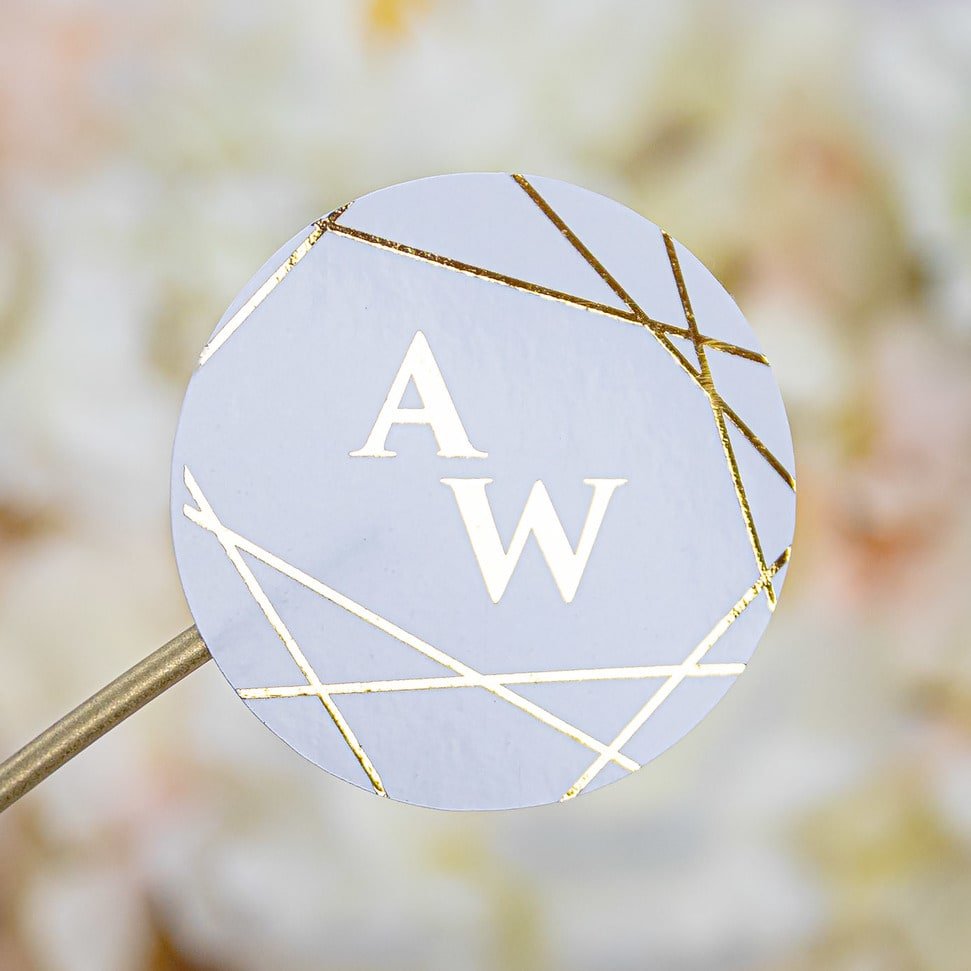 "Leslie - Sticker" - Faire-part de mariage chic, élégant et romantique avec dorure or - Wedding stationery - Création Luxe Carterie Studio