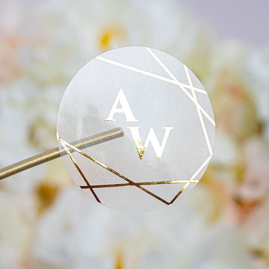 "Leslie - Sticker" - Faire-part de mariage chic, élégant et romantique avec dorure or - Wedding stationery - Création Luxe Carterie Studio