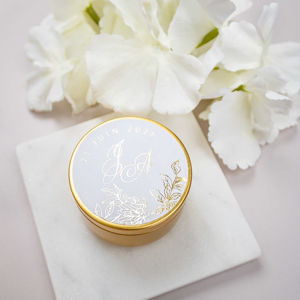 "Lia - Sticker" - Faire-part de mariage chic, élégant et romantique avec dorure or - Wedding stationery - Création Luxe Carterie Studio