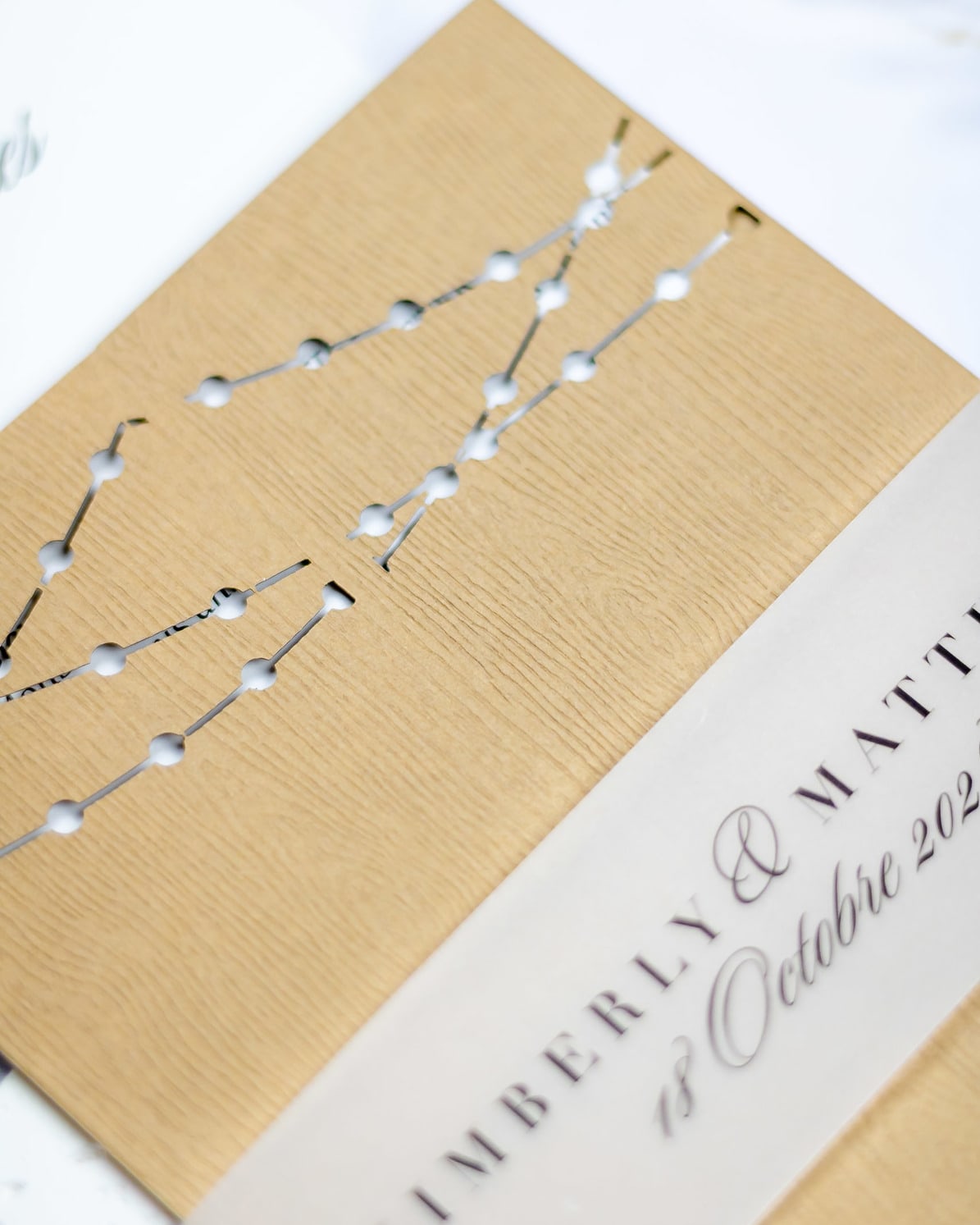 "Light" - Faire-part de mariage champêtre, élégant et romantique avec dorure or – Wedding stationery - Création Luxe Carterie Studio