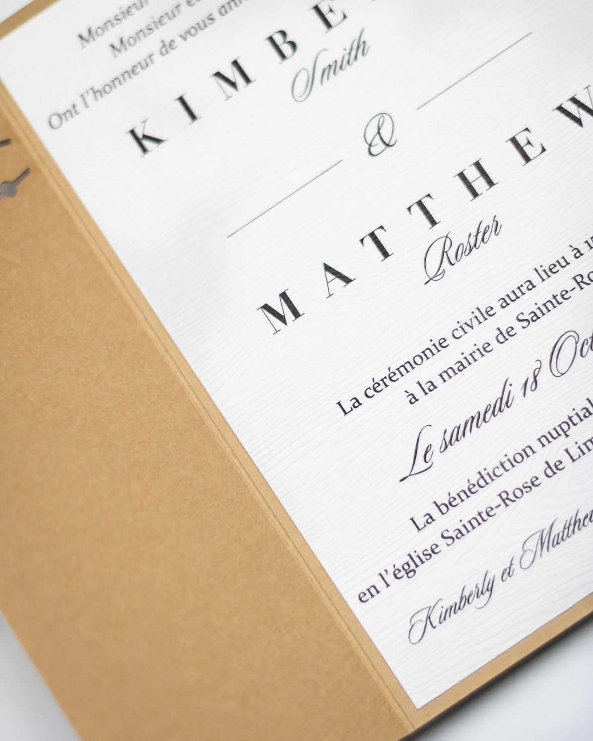 "Light" - Faire-part de mariage champêtre, élégant et romantique avec dorure or – Wedding stationery - Création Luxe Carterie Studio