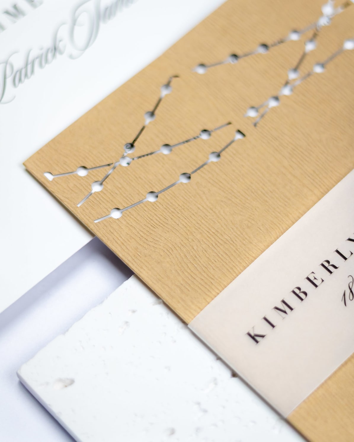 "Light" - Faire-part de mariage champêtre, élégant et romantique avec dorure or – Wedding stationery - Création Luxe Carterie Studio