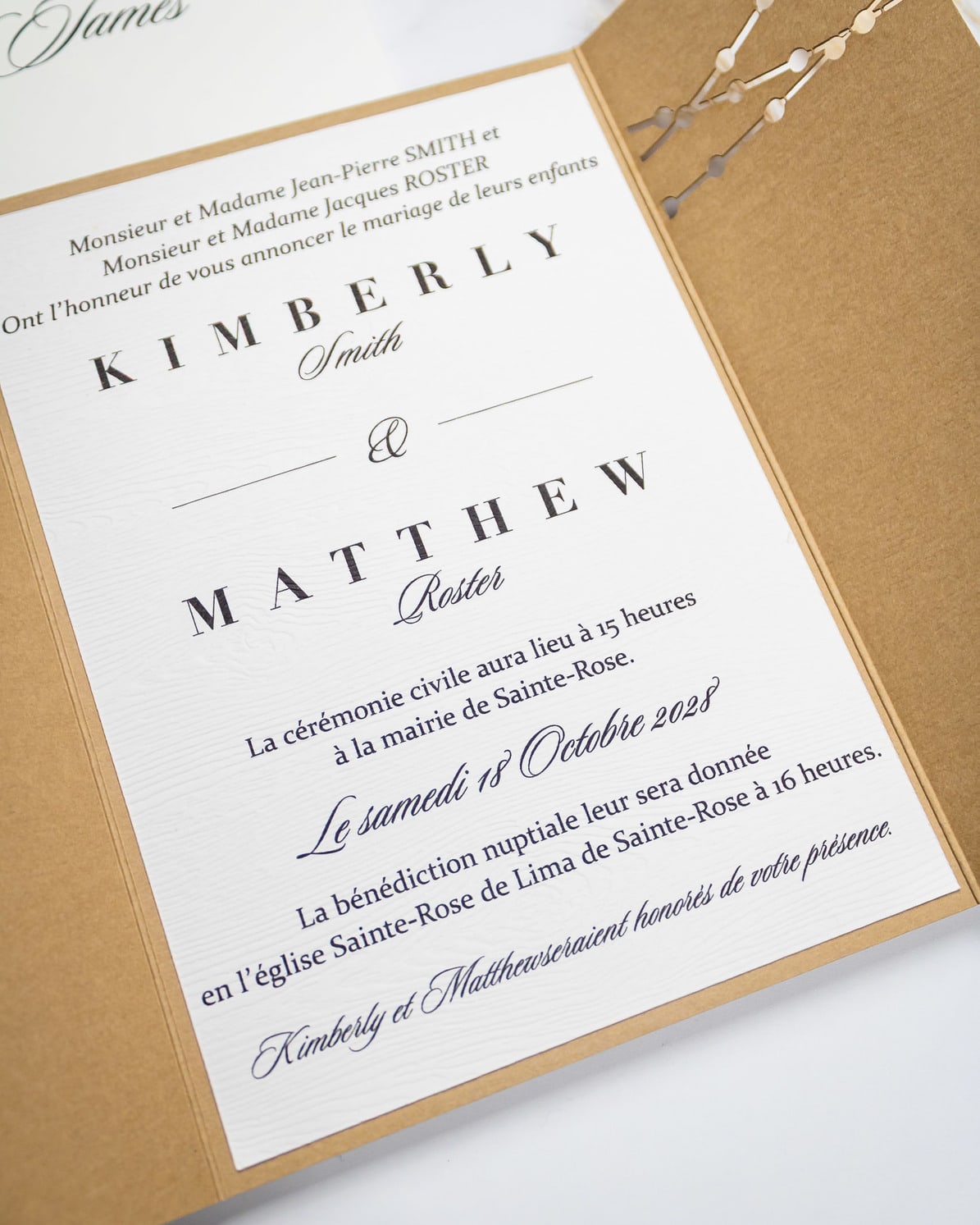 "Light" - Faire-part de mariage champêtre, élégant et romantique avec dorure or – Wedding stationery - Création Luxe Carterie Studio