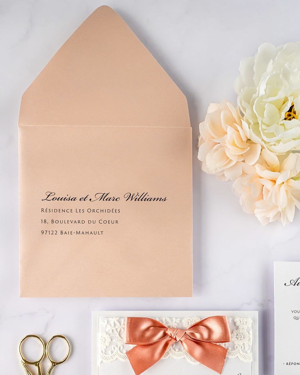 "Lilac" - Faire-part de mariage chic, élégant et romantique avec dorure or - Wedding stationery - Création Luxe Carterie Studio