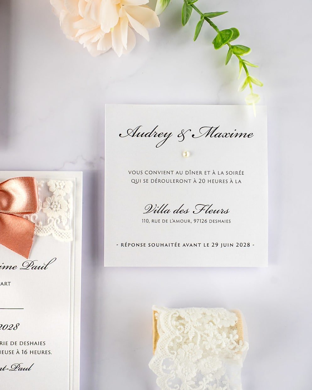 "Lilac" - Faire-part de mariage chic, élégant et romantique avec dorure or - Wedding stationery - Création Luxe Carterie Studio