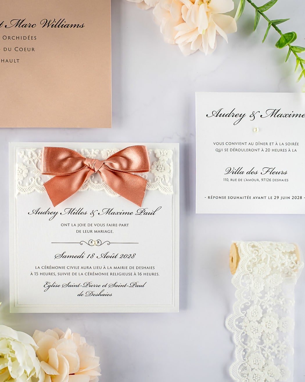 "Lilac" - Faire-part de mariage chic, élégant et romantique avec dorure or - Wedding stationery - Création Luxe Carterie Studio