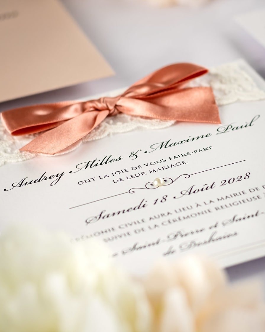 "Lilac" - Faire-part de mariage chic, élégant et romantique avec dorure or - Wedding stationery - Création Luxe Carterie Studio