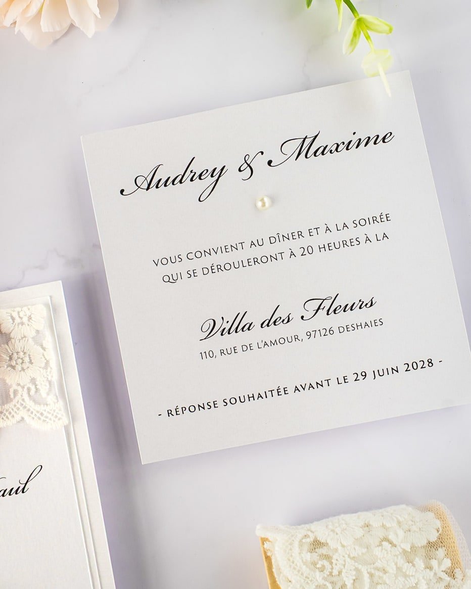 "Lilac" - Faire-part de mariage chic, élégant et romantique avec dorure or - Wedding stationery - Création Luxe Carterie Studio
