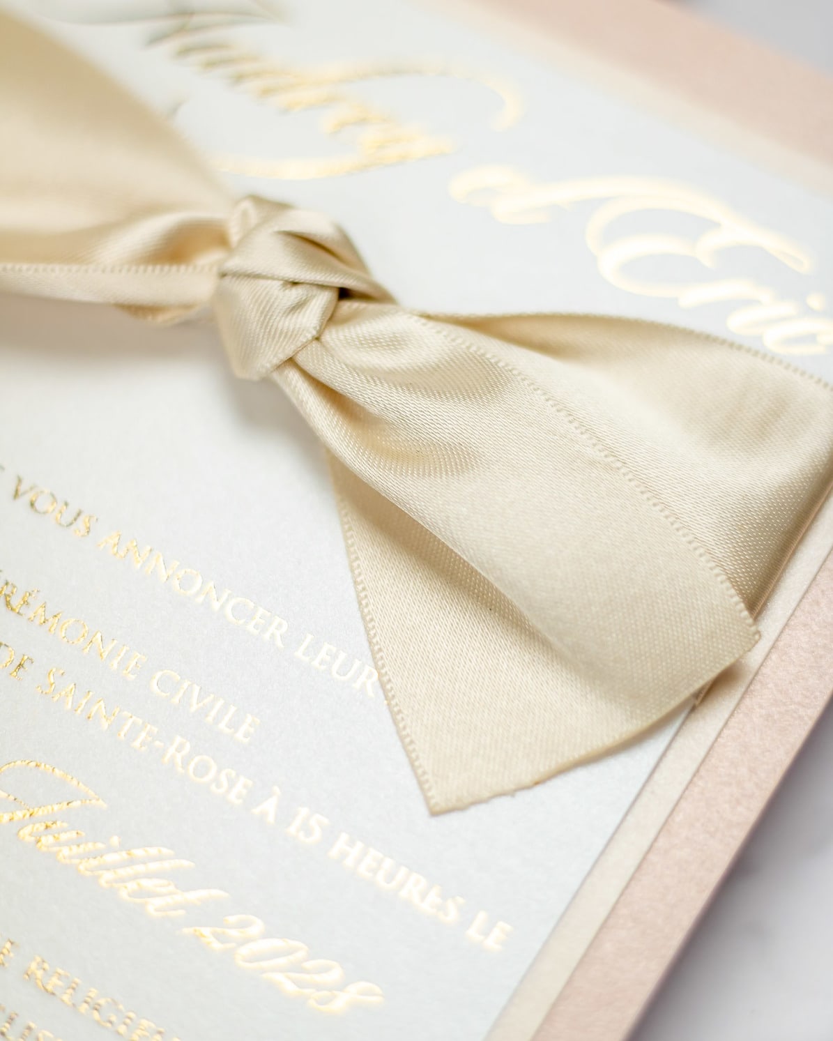 "Lisa" - Faire-part de mariage chic, élégant et romantique avec dorure or - Wedding stationery - Création Luxe Carterie Studio