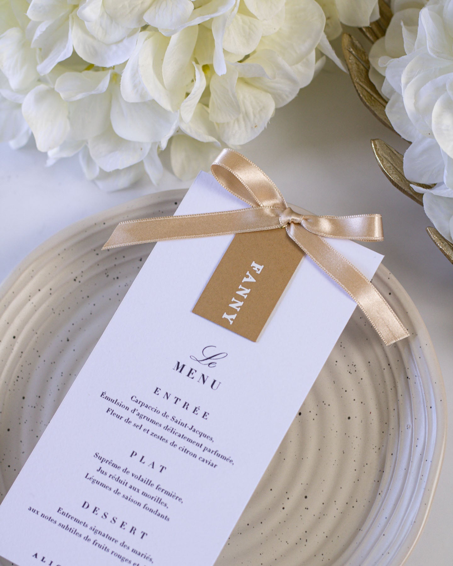 Lore - menu & marque - place - Menu - Luxe Carterie Studio