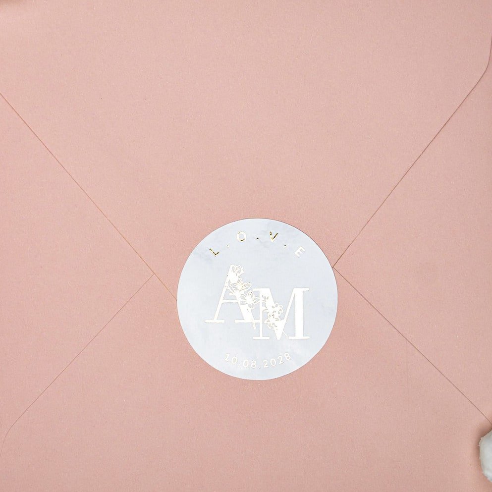 "L.O.V.E - Sticker" - Faire-part de mariage chic, élégant et romantique avec dorure or - Wedding stationery - Création Luxe Carterie Studio