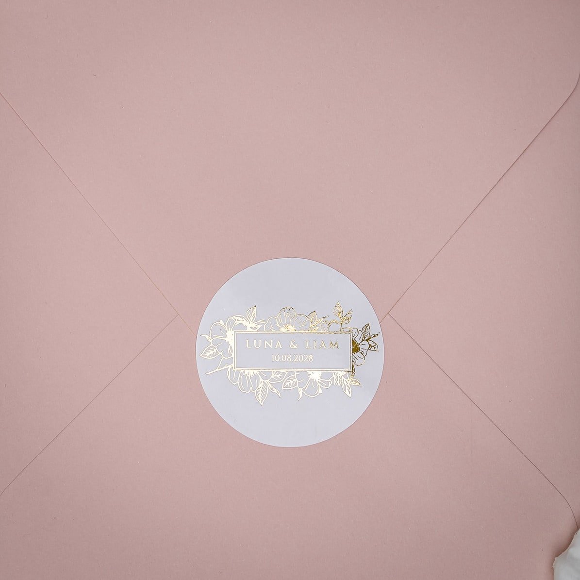 "Luana - Sticker" - Faire-part de mariage chic, élégant et romantique avec dorure or - Wedding stationery - Création Luxe Carterie Studio