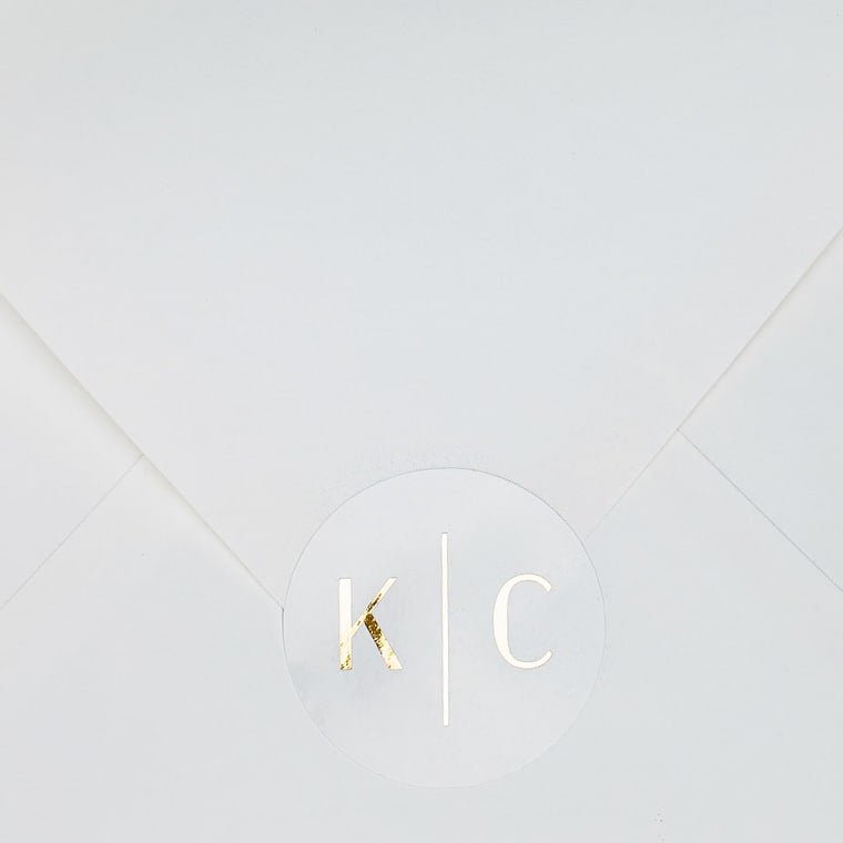 "Lucilla - Sticker" - Faire-part de mariage chic, élégant et romantique avec dorure or - Wedding stationery - Création Luxe Carterie Studio