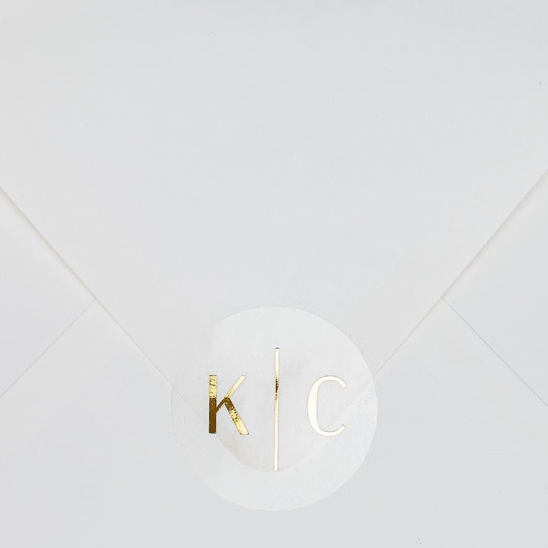 "Lucilla - Sticker" - Faire-part de mariage chic, élégant et romantique avec dorure or - Wedding stationery - Création Luxe Carterie Studio