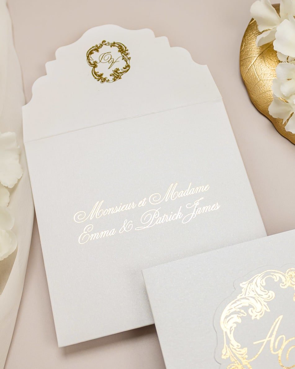 "Luna" - Faire-part de mariage chic, élégant et romantique avec dorure or - Wedding stationery - Création Luxe Carterie Studio