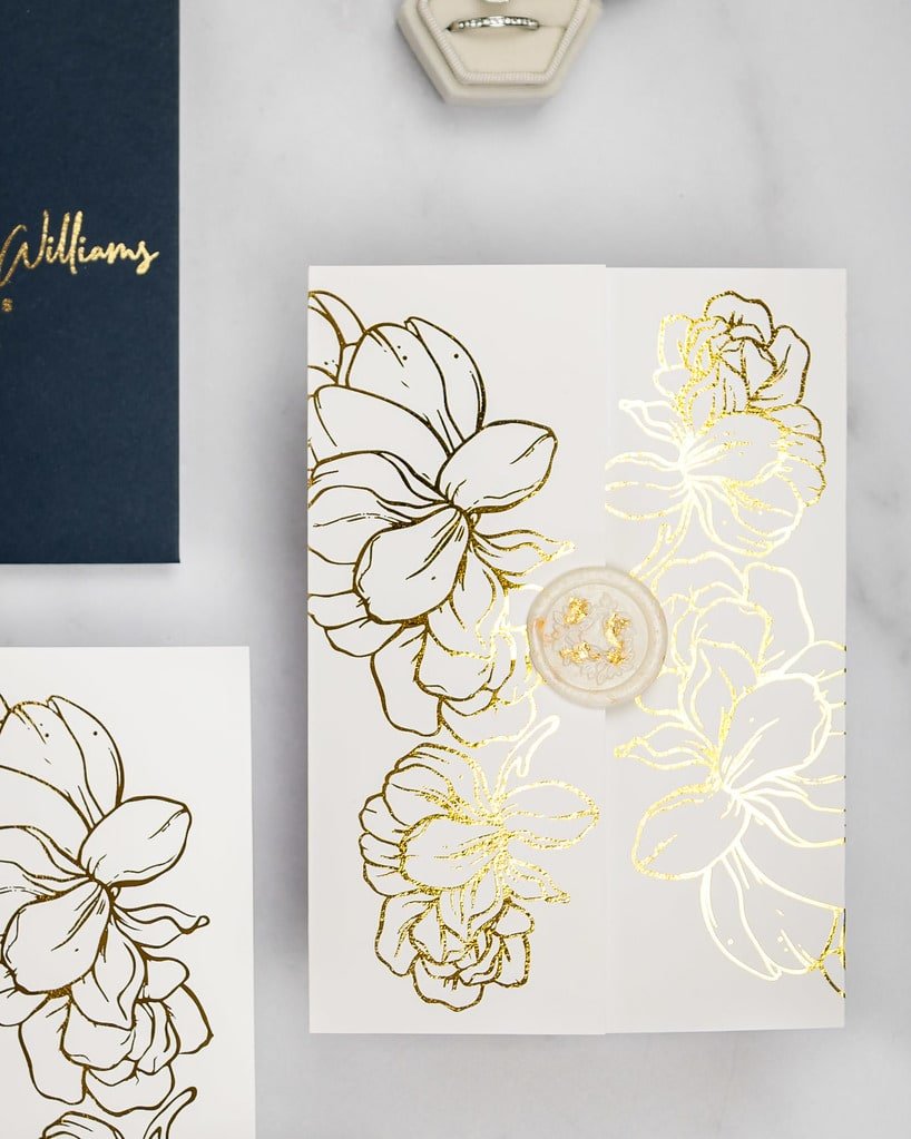 "Luz" - Faire-part de mariage chic, élégant et romantique avec dorure or - Wedding stationery - Création Luxe Carterie Studio