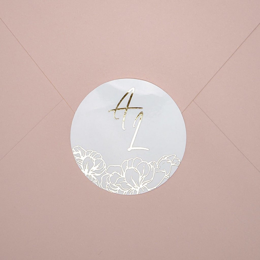 "Luz - Sticker" - Faire-part de mariage chic, élégant et romantique avec dorure or - Wedding stationery - Création Luxe Carterie Studio