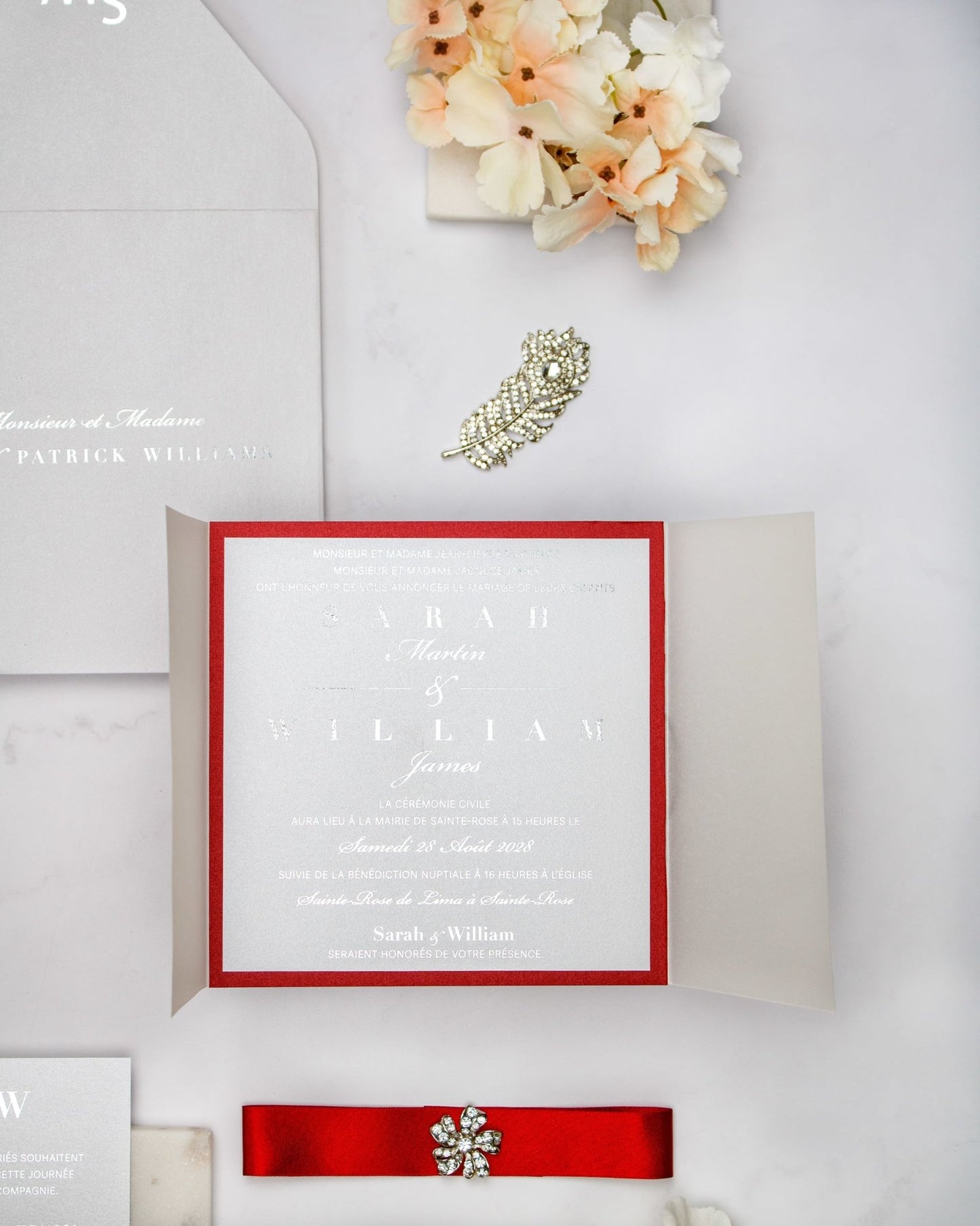 "Maeva" - Faire-part de mariage chic, élégant et romantique avec dorure or - Wedding stationery - Création Luxe Carterie Studio