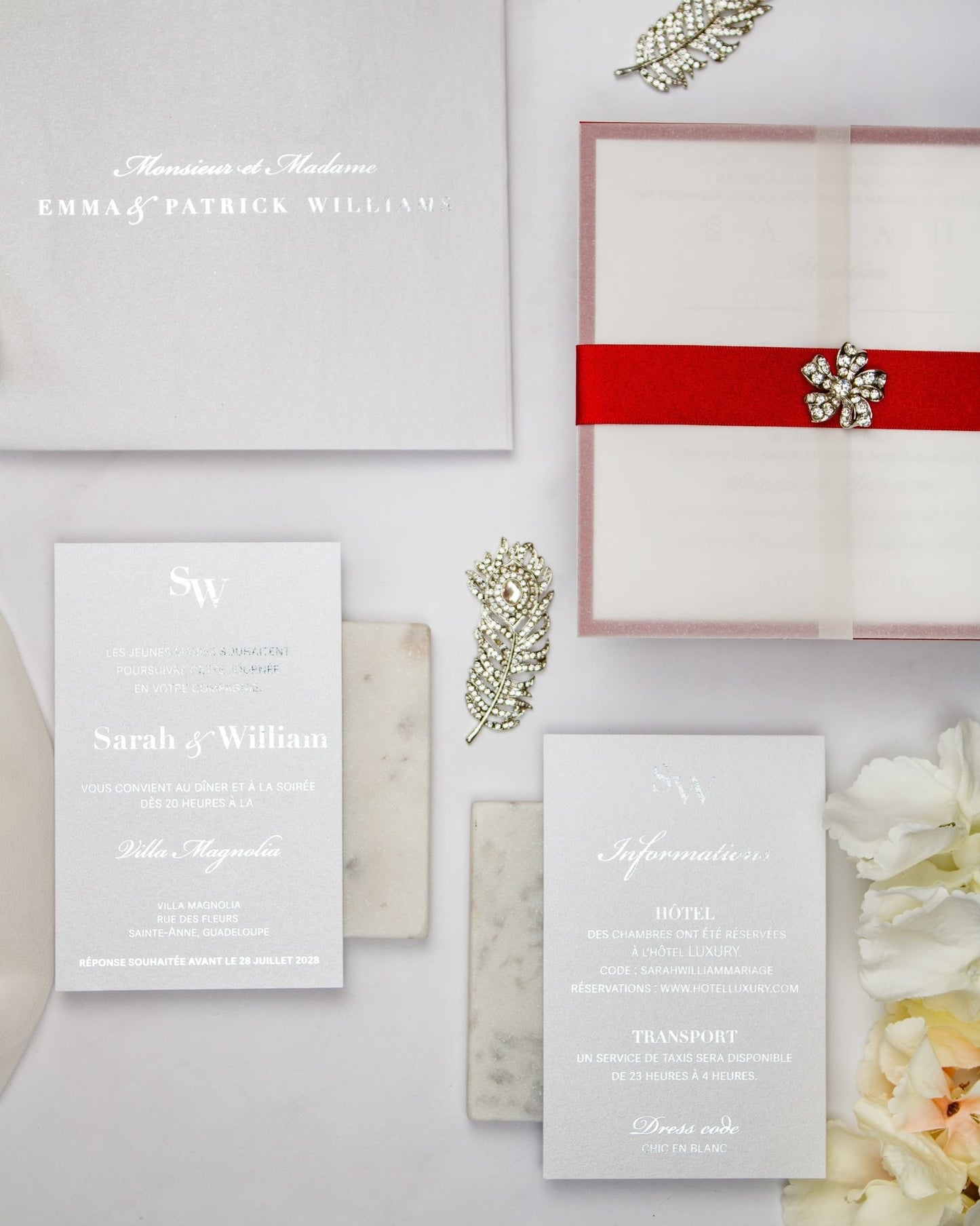 "Maeva" - Faire-part de mariage chic, élégant et romantique avec dorure or - Wedding stationery - Création Luxe Carterie Studio
