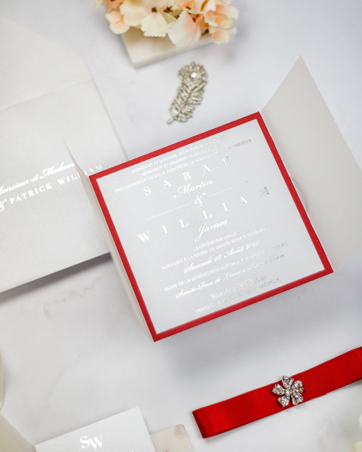 "Maeva" - Faire-part de mariage chic, élégant et romantique avec dorure or - Wedding stationery - Création Luxe Carterie Studio