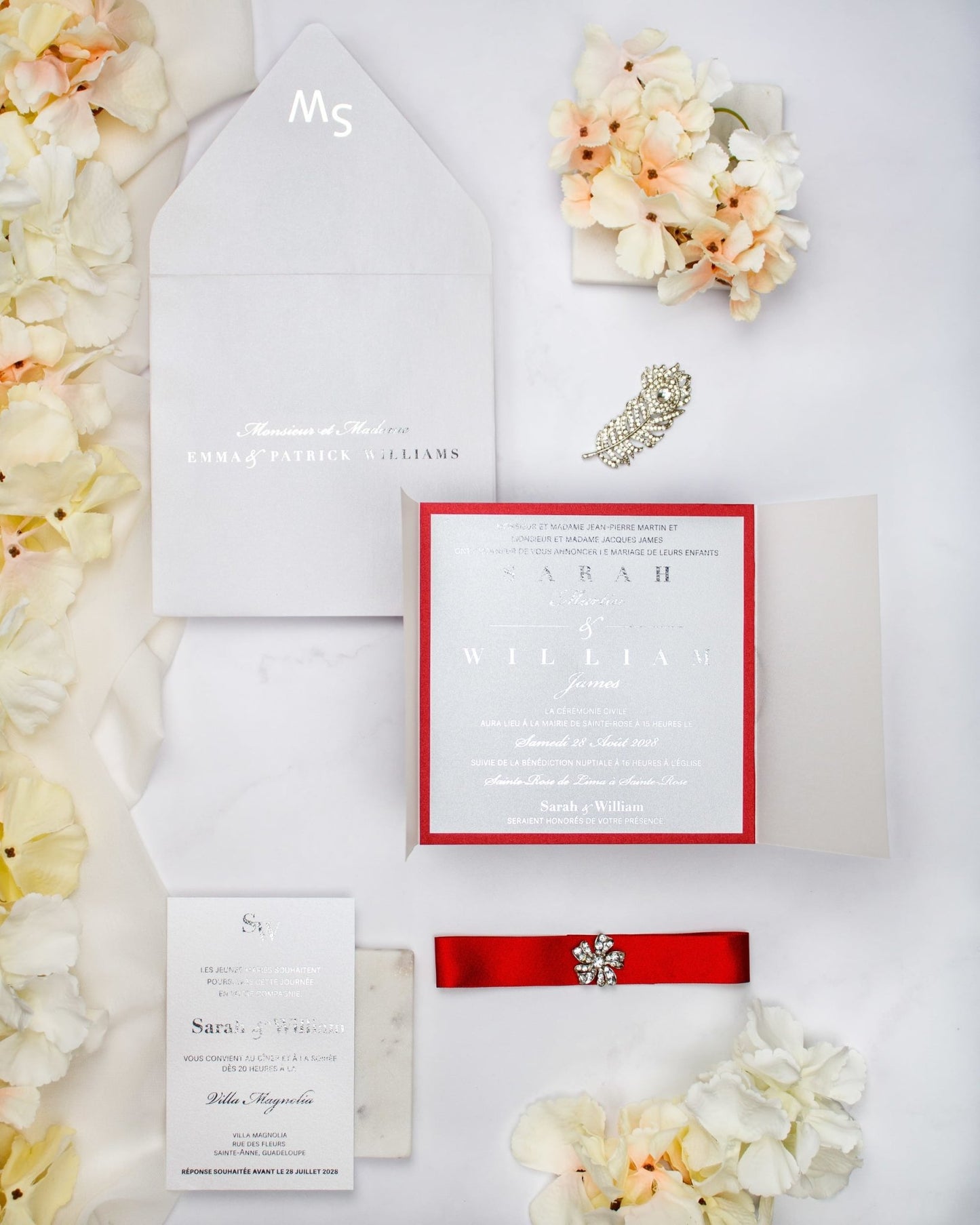 "Maeva" - Faire-part de mariage chic, élégant et romantique avec dorure or - Wedding stationery - Création Luxe Carterie Studio