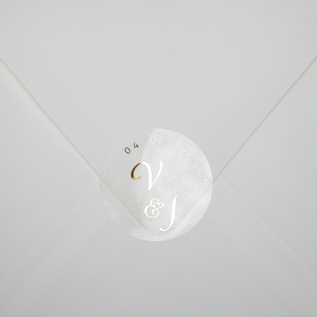 "Manon - Sticker" - Faire-part de mariage chic, élégant et romantique avec dorure or - Wedding stationery - Création Luxe Carterie Studio