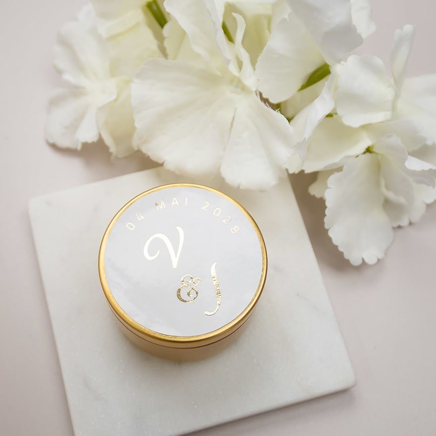 "Manon - Sticker" - Faire-part de mariage chic, élégant et romantique avec dorure or - Wedding stationery - Création Luxe Carterie Studio