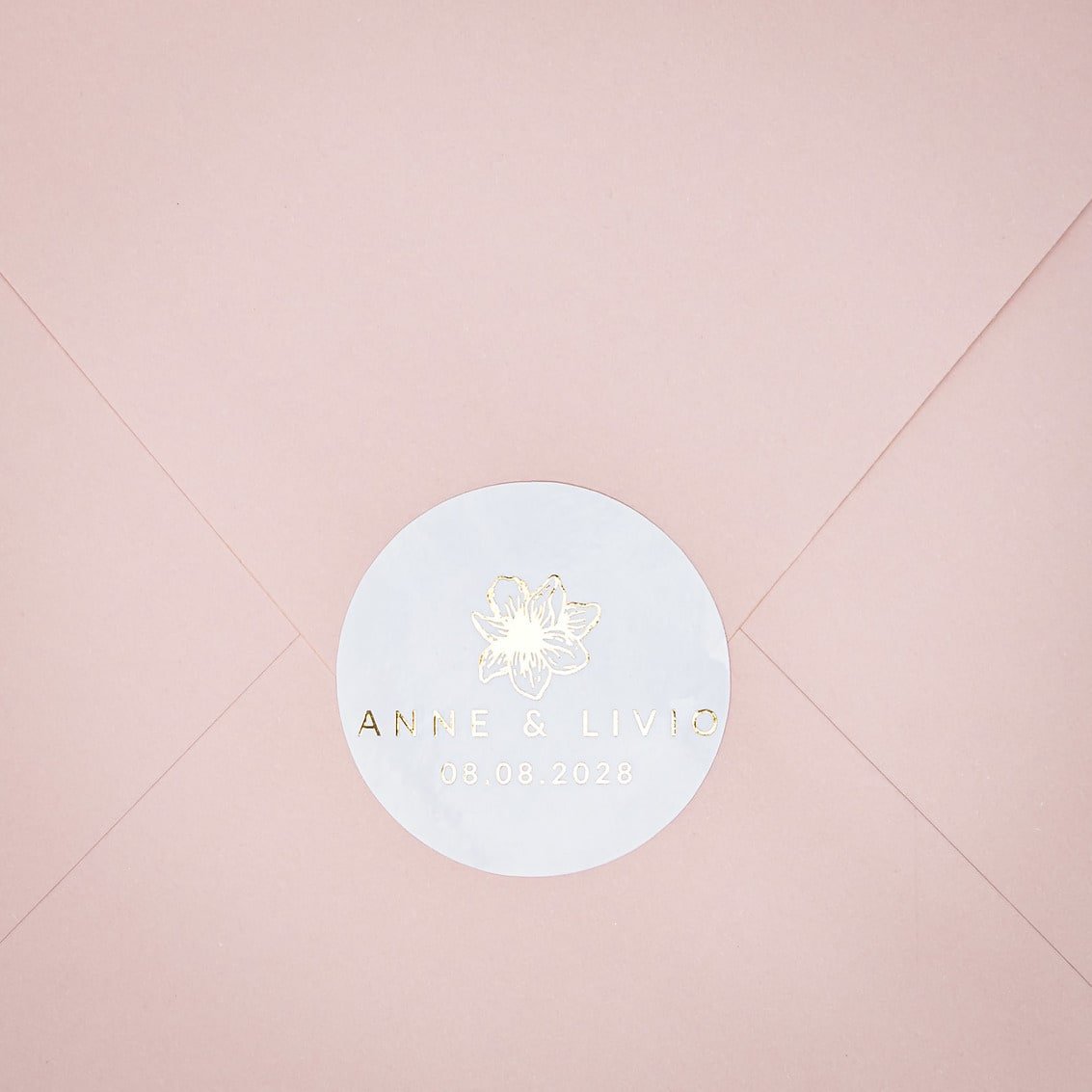 "Martina - Sticker" - Faire-part de mariage chic, élégant et romantique avec dorure or - Wedding stationery - Création Luxe Carterie Studio
