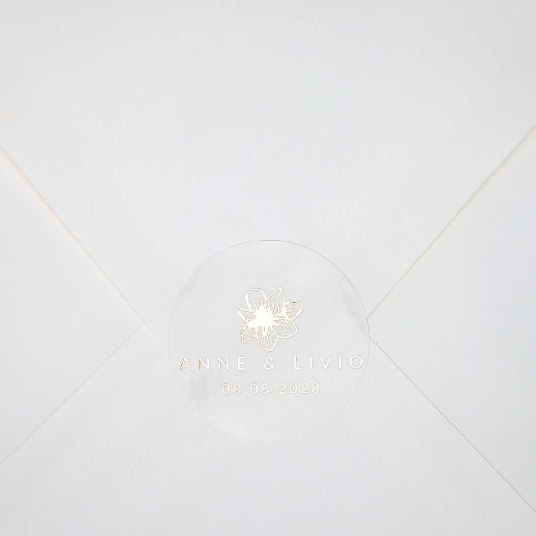 "Martina - Sticker" - Faire-part de mariage chic, élégant et romantique avec dorure or - Wedding stationery - Création Luxe Carterie Studio