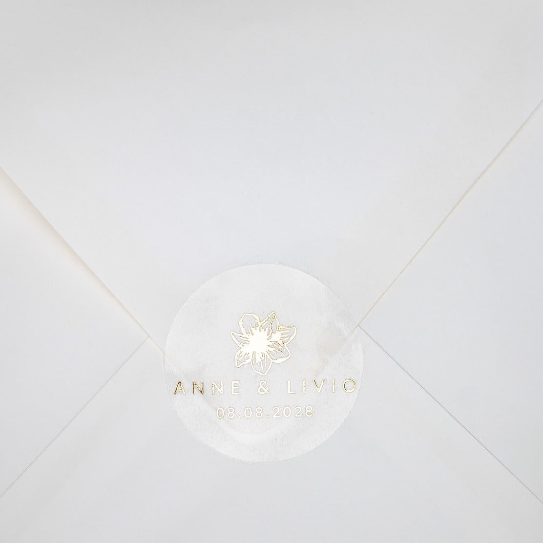 "Martina - Sticker" - Faire-part de mariage chic, élégant et romantique avec dorure or - Wedding stationery - Création Luxe Carterie Studio