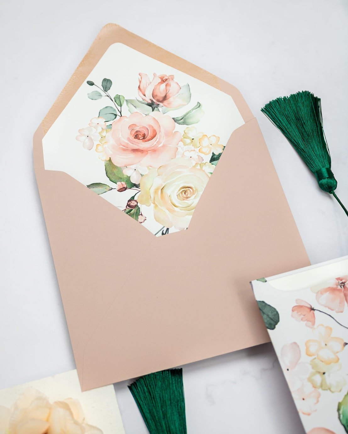 "Mélia" - Faire-part de mariage fleuris élégant et romantique avec dorure or - Wedding stationery - Création Luxe Carterie Studio