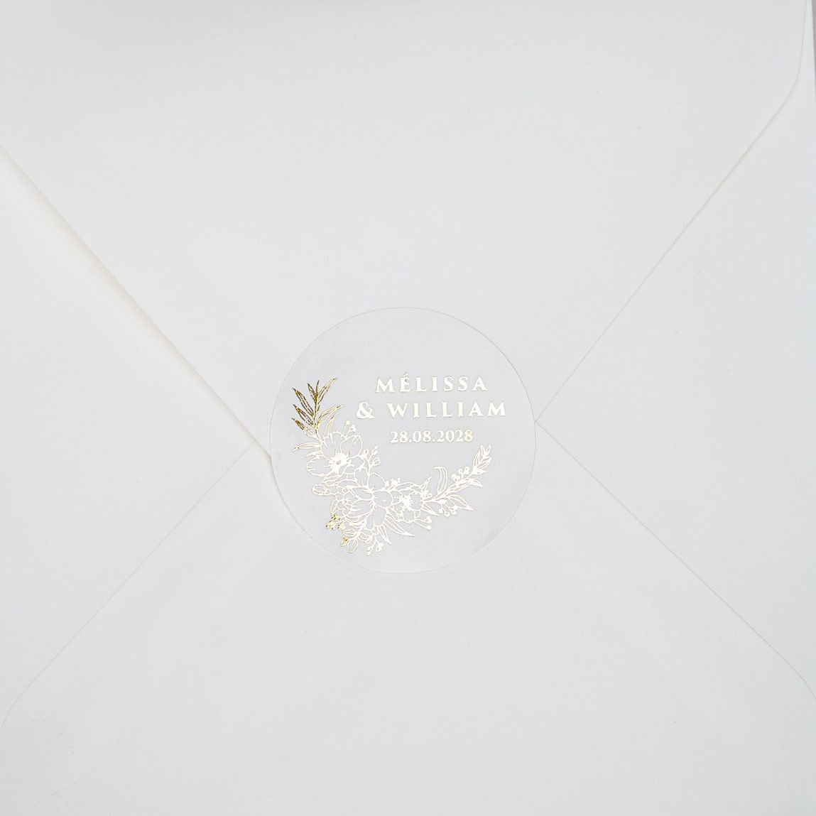 "Mirella - Sticker" - Faire-part de mariage chic, élégant et romantique avec dorure or - Wedding stationery - Création Luxe Carterie Studio