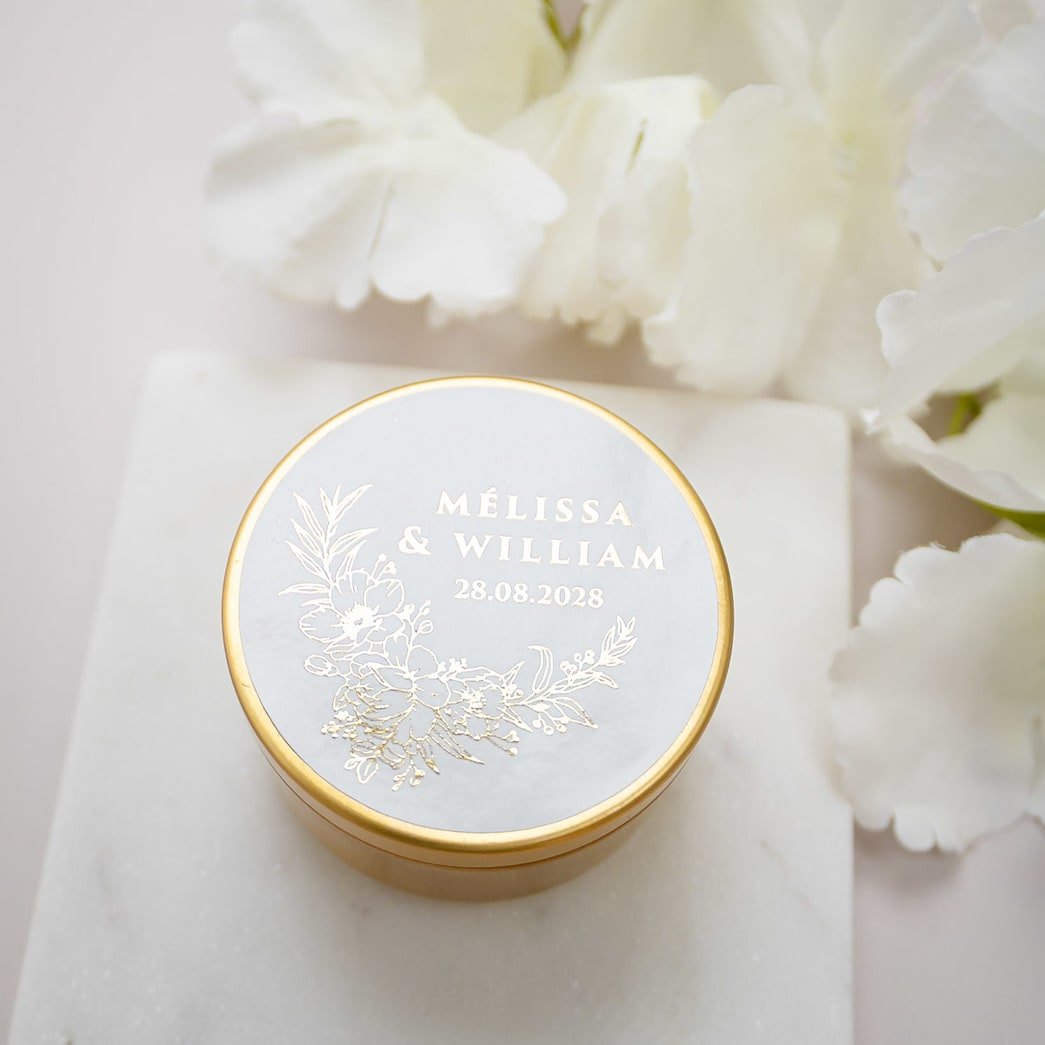 "Mirella - Sticker" - Faire-part de mariage chic, élégant et romantique avec dorure or - Wedding stationery - Création Luxe Carterie Studio