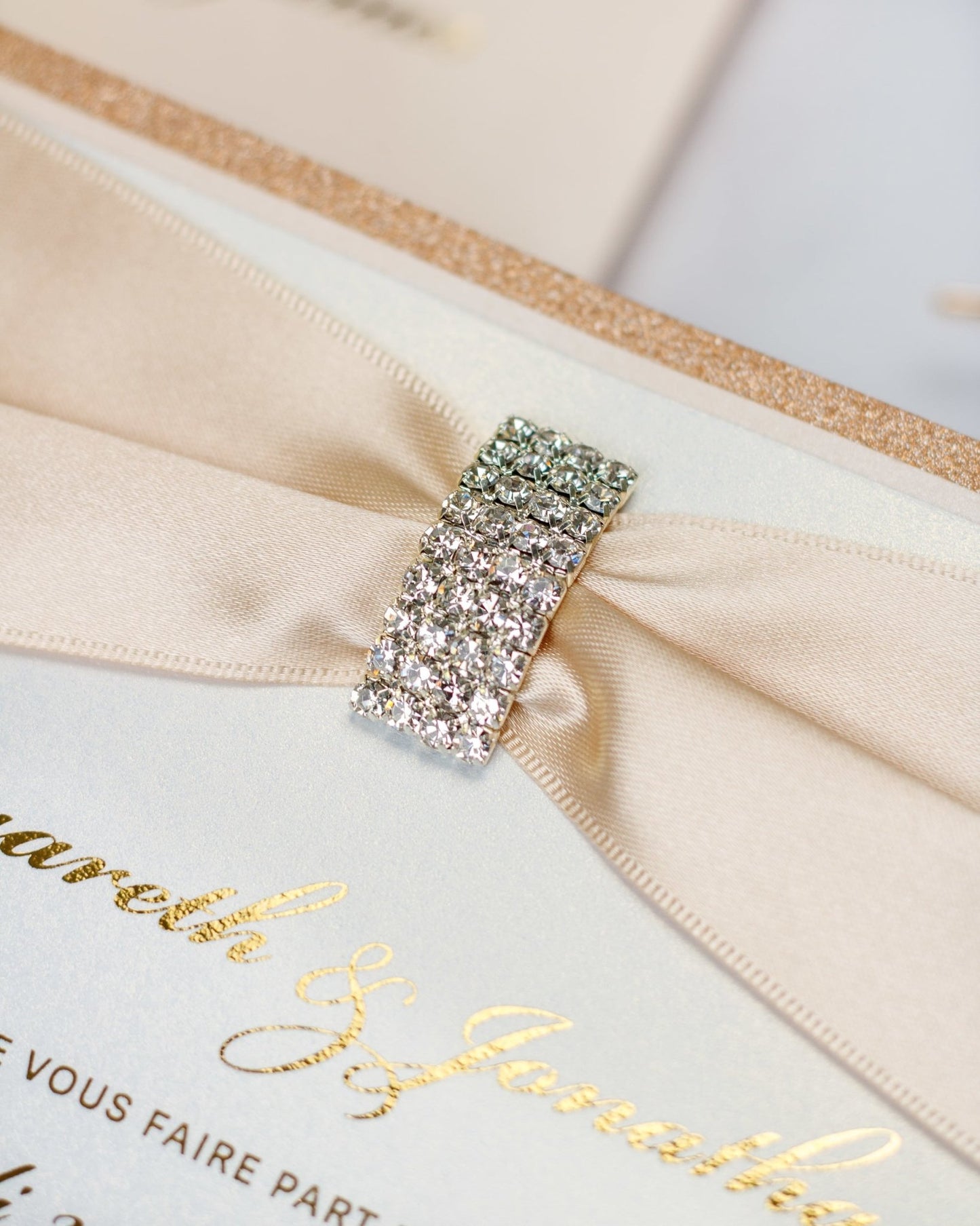 "Myosotis" - Faire-part de mariage chic, élégant et romantique avec dorure or - Wedding stationery - Création Luxe Carterie Studio